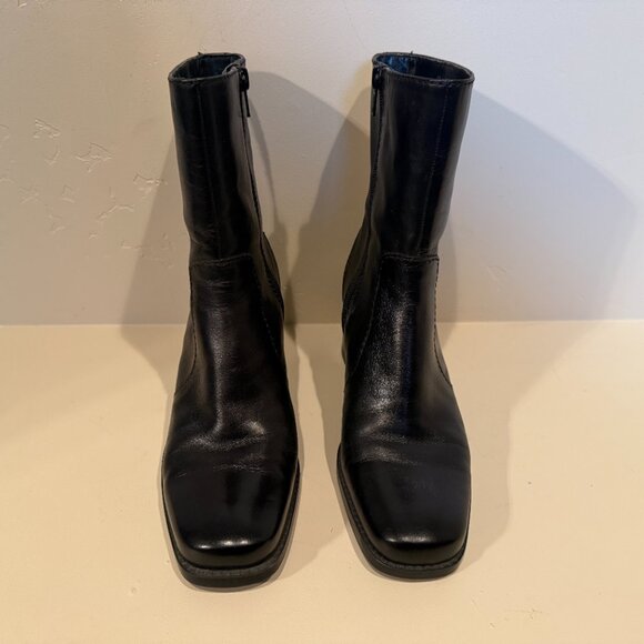 Bandolino BDNOVEMBRE Black Leather Boots Size 6 1/2 - Picture 2 of 14